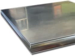 Zinc island top polished with custom edge