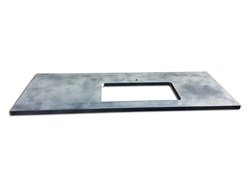 Zinc counter top with under mount sink hole and dark patina finish
