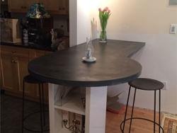 Zinc counter top with peninsula