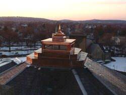 Copper cupola with pyramid finial