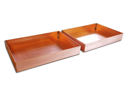 Hemmed copper drip pans