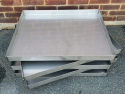 Custom welded stainless steel 16 gauge 2b drip pans - view 1