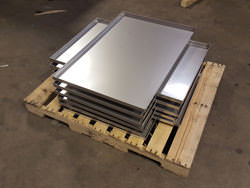 Stainless steel drip pans in fabrication - view 2