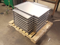 Stainless steel drip pans in fabrication - view 4