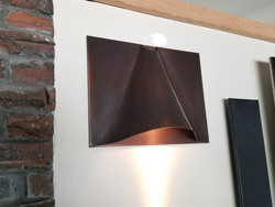 Wall lamps custom made from copper with dark patina