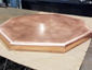 Custom copper octagonal base for wooden table - view 3