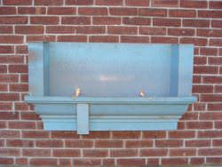 Custom made pre patina copper gutter section with cornice