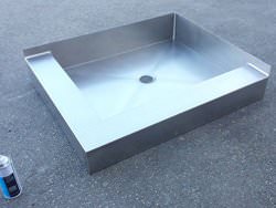 Custom stainless steel shower floor base