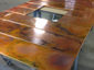 Burnished copper wall panels for fireplace surround - view 2