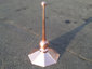 Octagon shaped copper finial with 2 copper balls - view 2