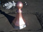 Custom made copper finial with ball and lead skirt - view 2