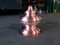 Custom detailed copper finial with round base and hand hammered details - view 2