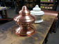 Custom detailed copper finial with round base and hand hammered details - view 3