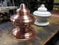 Custom detailed copper finial with round base and hand hammered details - view 4