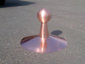 Simple round shaped finial with copper ball - view 2