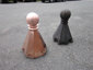 Copper finial 8 sided with custom radius details and ball - view 3