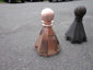 Copper finial 8 sided with custom radius details and ball - view 4