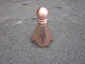 Copper finial 8 sided with custom radius details and ball - view 6