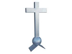 FI015 - Cross finial with ball and pitched base