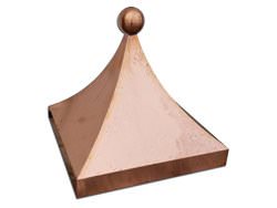 Buy Square copper finial with curved design and ball - #FI016