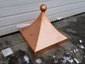 Square copper finial with curved design and ball - view 2