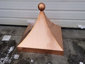 Square copper finial with curved design and ball - view 3