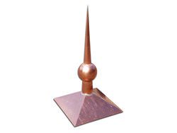 Custom finial with pyramid base and ball - #FI018