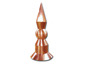 Layered copper finial with round base and ball - view 1