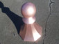 Copper finial with ball and curved octagonal base - view 3