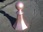 Copper finial with ball and curved octagonal base - view 4