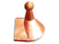 Custom round finial to attach to ridge cap with ball in copper - view 1