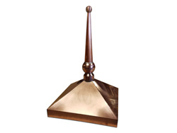 Rectangular copper finial with 2 copper balls - #FI026