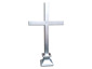 Aluminum cross finial with rectangular base - view 2