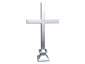 Aluminum cross finial with rectangular base - view 2