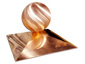 Simple copper finial with rectangular base and ball - view 2