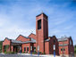 Aluminum cross finials - church installation - view 1