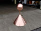 Custom finial with ball, pipe and conical base - view 2
