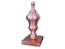 Finial with custom spun parts, ball and rectangular base - #FI036