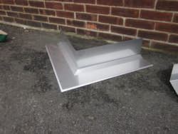 Custom made stainless steel outside miter for masonry