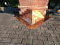 Copper cricket installation on chimney