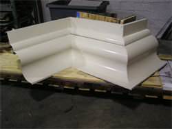 Custom made cornice with almond aluminum