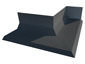 Custom masonry flashing metal miter with end dam - profile view 4