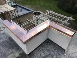 Custom copper parapet cap installation photo - view 2