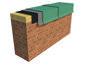 Parapet wall cap with hook strip and cover plates - view 1