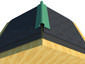 Round Ridge Cap on slate roof - view 1