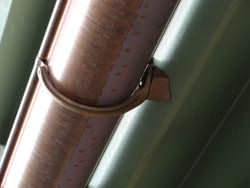 Copper gutter with under mount hanger