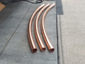 Custom plain round radius copper downspouts - view 3