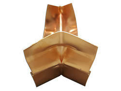 Half round gutter inside strip miter