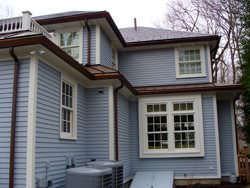 Ogee gutter installation in copper