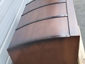 Copper kitchen hood barrel style with an aged patina - view 2